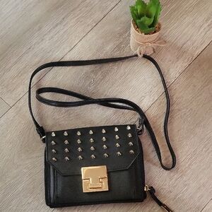 Ivanka Trump l Black Studded Crossbody Bag l Gold